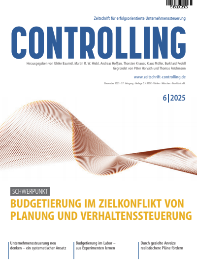 Cover der Ausgabe: Controlling Jahrgang 37 (2025), Heft 6