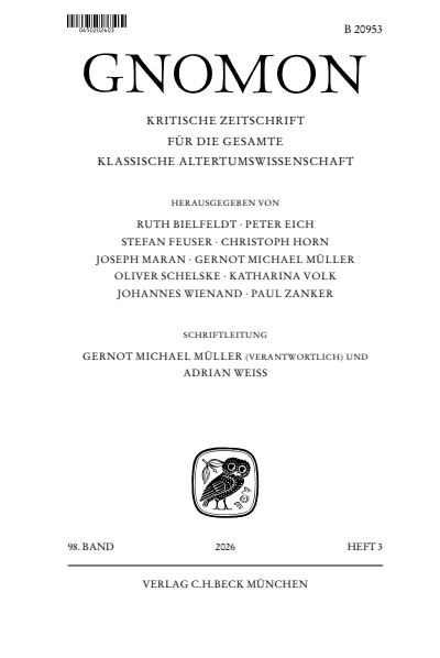 Cover der Ausgabe: Gnomon Jahrgang 98 (2026), Heft 3