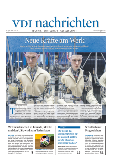 Cover der Ausgabe: VDI nachrichten Jahrgang 80 (2026), Heft 12