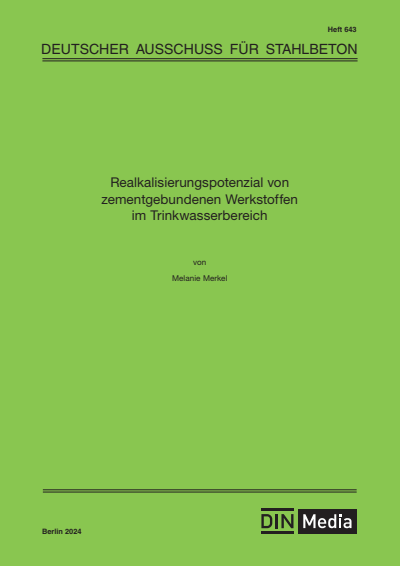 Cover des Buchs: Realkalisierungspotenzial von zementgebundenen Werkstoffen im Trinkwasserbereich