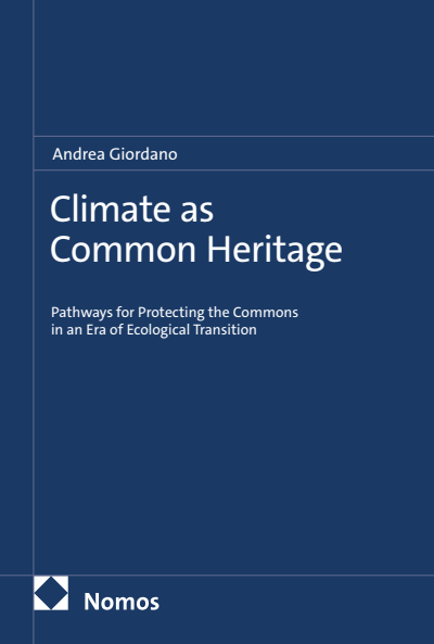 Cover of book: Climate as Common Heritage